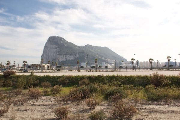 Der Felsen von Gibraltar von unserem Stellplatz aus gesehen